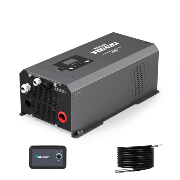 Inversor Cargador Renogy REGO 3000W Onda Sinusoidal Pura 12V DC a 120V AC Bluetooth Pantalla LCD