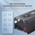 Inversor Cargador Renogy REGO 3000W Onda Sinusoidal Pura 12V DC a 120V AC Bluetooth Pantalla LCD