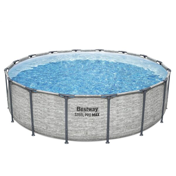 Piscina Bestway Steel Pro MAX Modelo 5619HE Redonda con Revestimiento de Piedra 192 x 192 x 48 Pulgadas