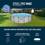 Piscina Bestway Steel Pro MAX Modelo 5619HE Redonda con Revestimiento de Piedra 192 x 192 x 48 Pulgadas