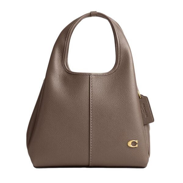 Bolso de hombro Coach CM545 cuero de guijarro pulido piedra oscura