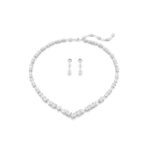 Conjunto de Joyas Swarovski Mesmera 5674306 Collar y Aretes Chapado en Rodio con Circonita