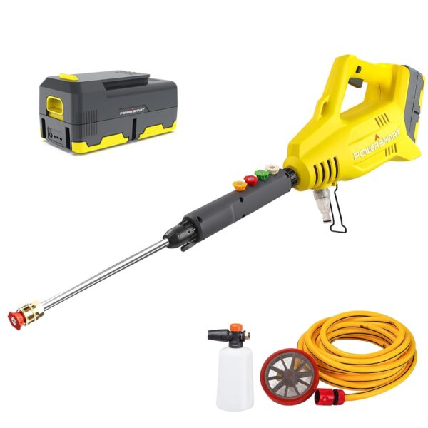 Lavadora a Presión Inalámbrica PowerSmart DB2701 40V 1100 PSI Batería 4.0 Ah Amarillo