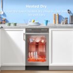 Midea MDF18A1AST Lavavajillas empotrado con 8 configuraciones de lugar, 6 programas de lavado, cuba de acero inoxidable,