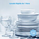 Midea MDF18A1AST Lavavajillas empotrado con 8 configuraciones de lugar, 6 programas de lavado, cuba de acero inoxidable,