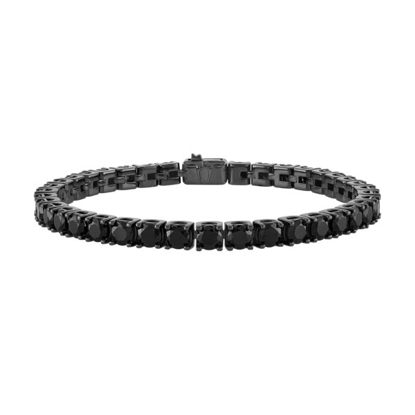 Pulsera de tenis Bulova BVB1017-BKSBSP8 plata esterlina chapada en rutenio negro con espinela negra 8 pulgadas