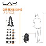 Juego de Mancuernas Hexagonales CAP Barbell SDPCSIS-150R-12BIS 150 libras Mango de Cobre con Soporte Vertical Marco en A