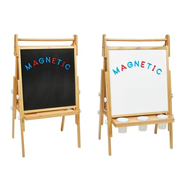 Caballete Ajustable de Madera Colorations ADJEAS Todo en Uno para Niños Altura 32 a 41 Pulgadas Magnético con Pizarra Bl