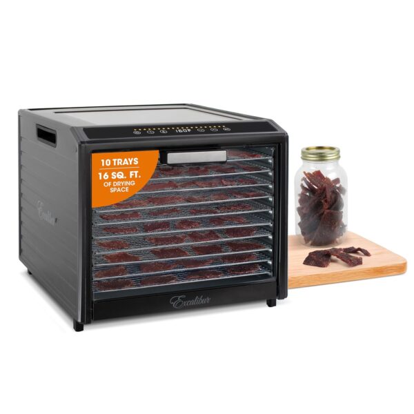 Excalibur Deshidratador eléctrico de alimentos Serie Performance de 10 bandejas con control de temperatura ajustable, in