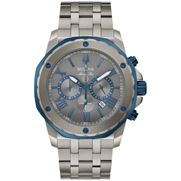 Reloj Cronógrafo Bulova Marine Star Serie A 98B411 Acero Inoxidable Gris para Hombre 44 Milímetros