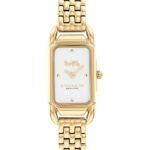 Reloj Coach Cadie 14504036 Mujer Tono Dorado Esfera Plata y Blanco Resistente al Agua 99 pies