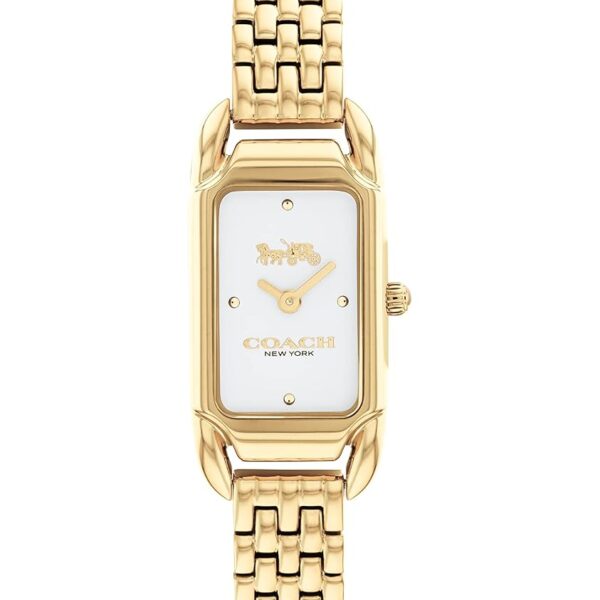 Reloj Coach Cadie 14504036 Mujer Tono Dorado Esfera Plata y Blanco Resistente al Agua 99 pies