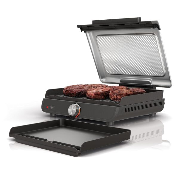 Ninja Plancha y parrilla de interior, 14 pulgadas, parrilla eléctrica, para bistec, hamburguesas, salmón, verduras y más