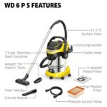 Kärcher aspiradora de taller WD 6 P S, 7.9 galones, 6.2 HP máximos, alcance de 37 pies, aspiradora húmeda-seca, de uso i
