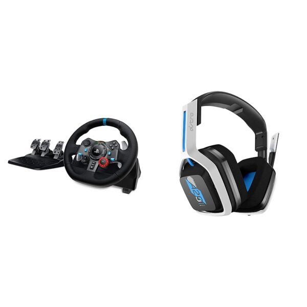 Volante de Carreras Logitech G29 Driving Force con Pedales de Piso y Audífonos para Juegos Astro A20 Rotación 900 Grados