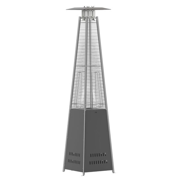 Calentador de Patio Flash Furniture NAN-FSDC-01-GY-GG 42000 BTU Gris Pizarra Acero Inoxidable 7.5 Pies de Alto con Rueda
