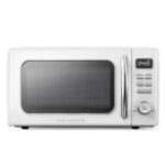 Galanz GLCMKZ11WER10 - Horno microondas retro para encimera con cocción y recalentamiento automático, descongelación, fu