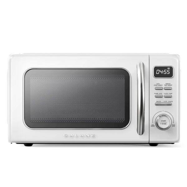 Galanz GLCMKZ11WER10 - Horno microondas retro para encimera con cocción y recalentamiento automático, descongelación, fu