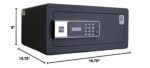 Protex H4-2043ZH-BLACK - Caja fuerte personal con apertura de 3 vías Llave de emergencia, operada con tarjeta, teclado d