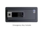 Protex H4-2043ZH-BLACK - Caja fuerte personal con apertura de 3 vías Llave de emergencia, operada con tarjeta, teclado d