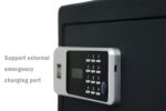 Protex H4-2043ZH-BLACK - Caja fuerte personal con apertura de 3 vías Llave de emergencia, operada con tarjeta, teclado d