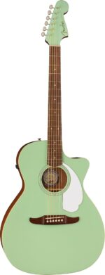 Newporter Player, diapasón de nogal, golpeador blanco, verde surf
