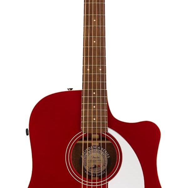 Redondo Player, diapasón de nogal, golpeador blanco, rojo manzana caramelo
