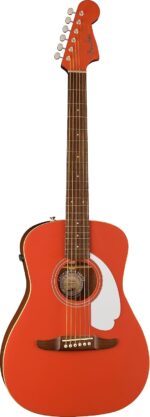 Malibu Player, diapasón de nogal, golpeador blanco, rojo fiesta