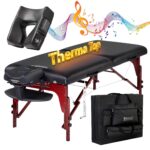 Mesa de Masaje Portátil Master Massage Montclair Pro 28610+10653 31 Pulgadas con Cojín Facial Music Master Crescent Alta