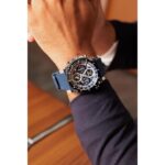 Reloj Bulova Icon 98B413 Cronógrafo Cuarzo de Alta Precisión Caja Acero Inoxidable 46.5mm Correa Azul Cristal Mineral Cu