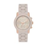 Reloj Michael Kors Runway MK7386 Cronógrafo Caja de Acero Inoxidable 38 mm Correa de Silicona Beige