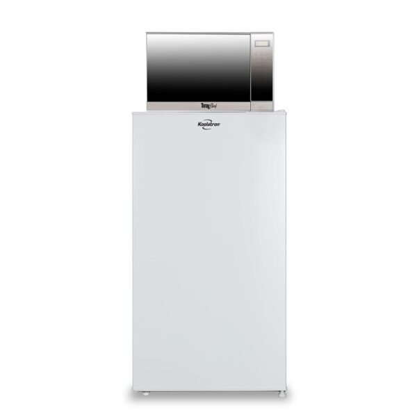 Combo Refrigerador Compacto Koolatron 3.1 Pies Cúbicos y Microondas Total Chef 700 W Acero Inoxidable