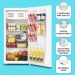 Combo Refrigerador Compacto Koolatron 3.1 Pies Cúbicos y Microondas Total Chef 700 W Acero Inoxidable