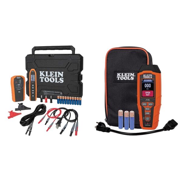 Kit Buscador de Disyuntores y Trazador de Cables Klein Tools ET450 con Analizador de Circuitos RT390 Pantalla LCD Color