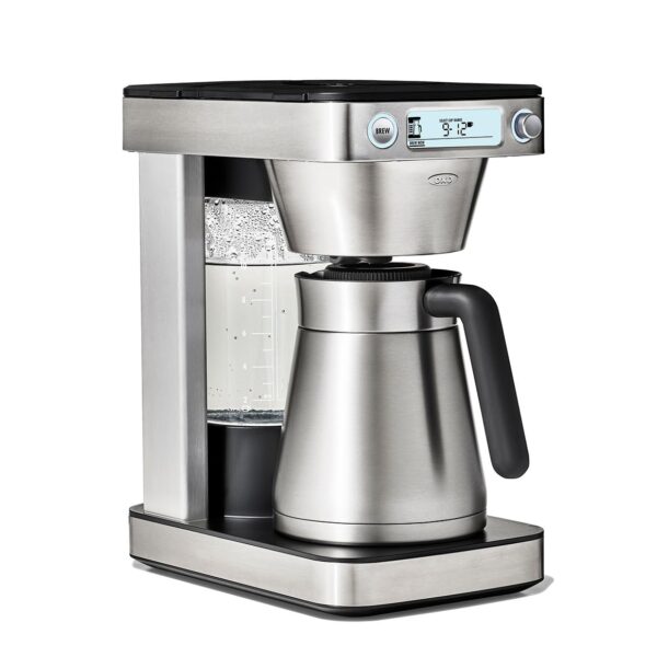 Cafetera de café OXO Brew de 12 tazas con función de porción única sin cápsula, plateada