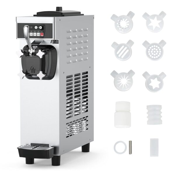 Máquina comercial para hacer helados para el hogar, 4.7-5.8Gal/H Máquina suave de servir, 1200W Máquina mezcladora de he