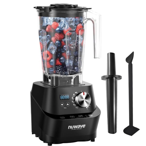 Nuwave Infinity - Licuadora comercial, licuadora resistente para batidos con motor de cobre de 2.5HP y cuchillas cortada