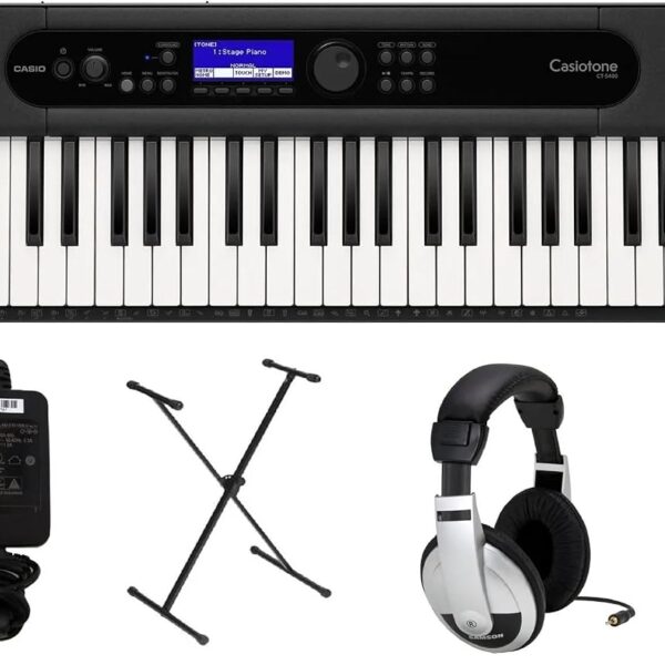 Casio CT-S400 - Paquete Premium de Teclado con Soporte, Adaptador de CA y Auriculares
