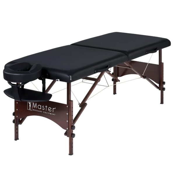 Mesa de Masaje Portátil Master Massage Argo 10109 28 Pulgadas Negro Acabado Nogal Capacidad 450 Libras