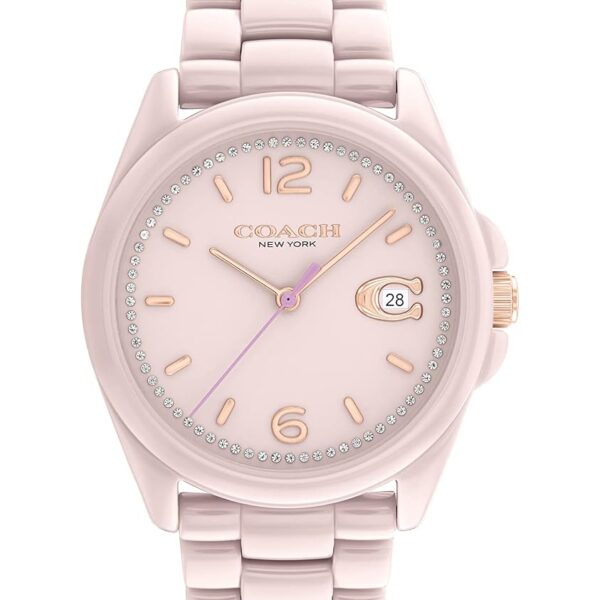 Reloj Coach Greyson Mujer Cerámica Rosa 36 milímetros Resistente al Agua 30 metros