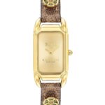 Reloj Coach Cadie Mujer Modelo 14504192 Correa de Lienzo Esfera Oro Claro Diámetro 17.5 Milímetros Resistente al Agua 30