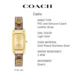 Reloj Coach Cadie Mujer Modelo 14504192 Correa de Lienzo Esfera Oro Claro Diámetro 17.5 Milímetros Resistente al Agua 30