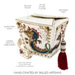 Bolso de mano Mary Frances Noble Dragon con cuentas cierre magnético multicolor 6 x 4.75 x 5 pulgadas