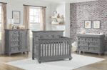 Cubrecolchón para Tocador Oxford Baby Weston 12165530 Gris Oscuro Madera Maciza para Cómoda de 7 Cajones