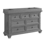 Cubrecolchón para Tocador Oxford Baby Weston 12165530 Gris Oscuro Madera Maciza para Cómoda de 7 Cajones