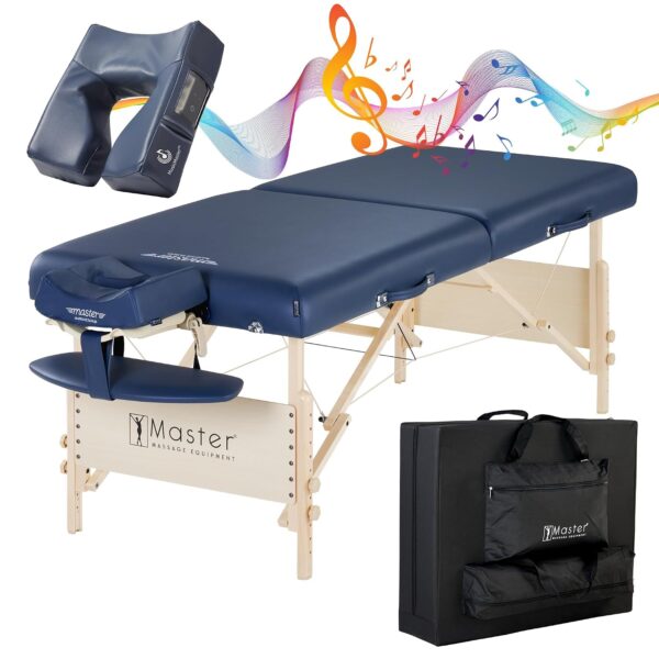 Mesa de Masaje Master Massage Coronado 30 pulgadas Azul Real con Cojín Facial MusicMaster Dream Sound