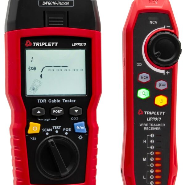Triplett LVPRO10 TDR/Probador de cables - Pruebe y rastree cables de par trenzado (CAT5E/6/6A/8) y cables coaxiales
