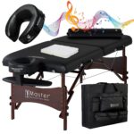 Mesa de Masaje Plegable Master Massage Roma II 30 Pulgadas Negro con Cojín Facial MusicMaster Sonido Estéreo