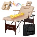 Mesa de Masaje Master Massage Del Ray Salon Therma-Top Color Crema 30 Pulgadas de Ancho Altura Ajustable 24 a 34 Pulgada