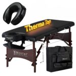 Mesa de Masaje Master Massage Roma Therma Top 30 Pulgadas con Cojín de Sonido y Reposacabezas Negro
